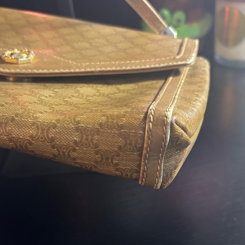 Celine vintage Tan Patterned Shoulder Bag - Picture 6 of 17